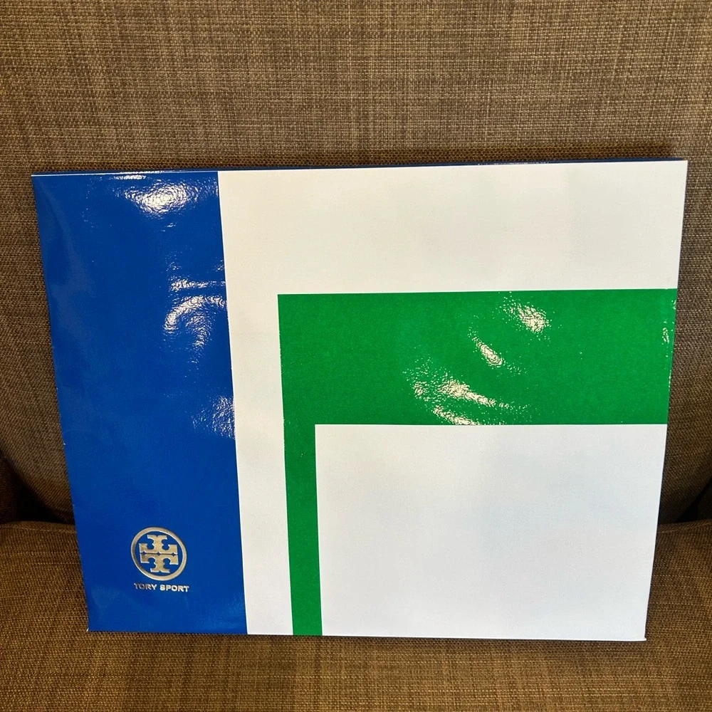 Tory Burch Blue and Green Gift Bag